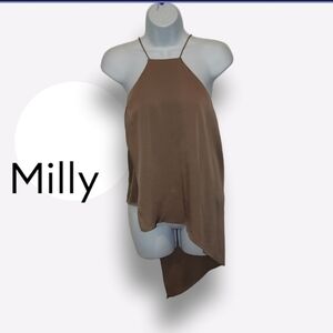 𝅺MILLY of NY 100% Silk Asymmetrical Razor Back Halter Top